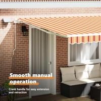 VidaXL Inklapbaar zonnescherm met geel en oranje 400 ×300 cm stof - thumbnail