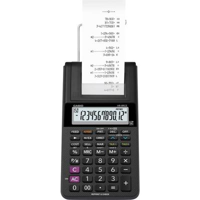 Casio HR 8 RCE black Bureaurekenmachine met printer Zwart Aantal displayposities: 12 werkt op batterijen, werkt op het lichtnet (optioneel) (l x b x h) 300 cm