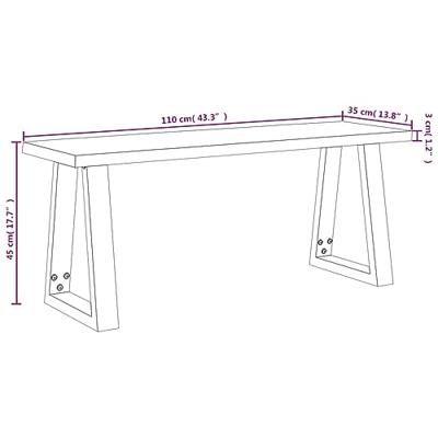 Bankje met natuurlijke rand 110 cm massief acaciahout Bankje met natuurlijke rand 110 cm massief acaciahout