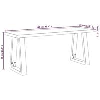 Bankje met natuurlijke rand 110 cm massief acaciahout - thumbnail