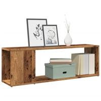 Tv-meubel 100x24x32 cm bewerkt hout oud houtkleurig - thumbnail