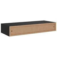 Wandschap met lade 60x23,5x10 cm MDF zwart - thumbnail