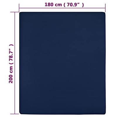 Hoeslaken jersey 180x200 cm katoen marineblauw Hoeslaken jersey 180x200 cm katoen marineblauw