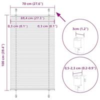 Pliss rolgordijn 70x100 cm stofbreedte 69,4 cm polyester crme - thumbnail