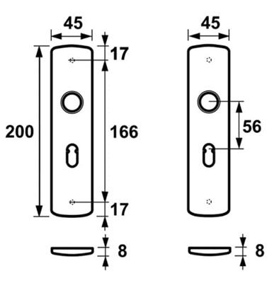 Binnendeurbeslag klik zwart L sl56