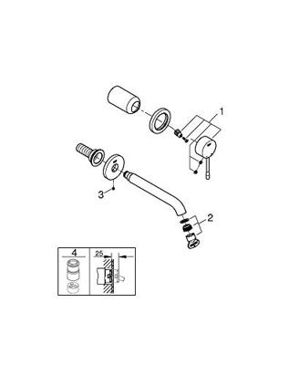 GROHE Essence New Wastafelkraan Inbouw - uitloop 18.3cm - M-size - zonder waste - chroom 19408001 - thumbnail