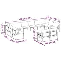 Tuinbankenset met kussen 12 pcs Zwart Staal - thumbnail