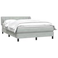 Boxspring met matras fluweel lichtgrijs 160x220 cm - thumbnail