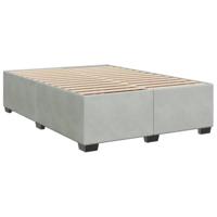 Boxspring met matras fluweel lichtgrijs 160x200 cm - thumbnail