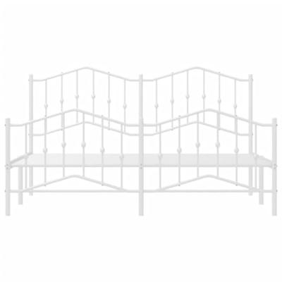 Bedframe met hoofd- en voeteneindemetaal wit 160x200 cm