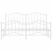 Bedframe met hoofd- en voeteneindemetaal wit 160x200 cm - thumbnail