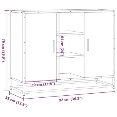 Dressoir 92x35x76 cm bewerkt hout grijs sonoma eikenkleurig Dressoir 92x35x76 cm bewerkt hout grijs sonoma eikenkleurig