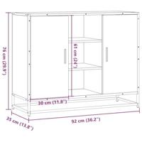Dressoir 92x35x76 cm bewerkt hout grijs sonoma eikenkleurig - thumbnail