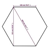 Tuinpaviljoen met gordijnen hexagonaal 360x265 cm - thumbnail
