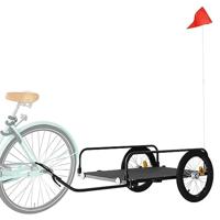 VidaXL Fietstrailer 135x70x37 cm ijzer zwart - thumbnail