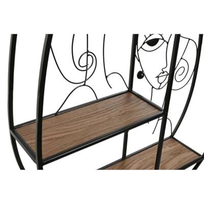 Planken Home ESPRIT Zwart Natuurlijk Metaal Hout MDF 53 x 12,2 x 72 cm Voor aan de muur