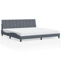 Bedframe zonder matras "Hanko" 200x200 cm fluweel donkergrijs - thumbnail