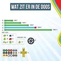 Clics Spaghetteez bendy buggy flexibele bouwstaafjes, 34dlg. - thumbnail