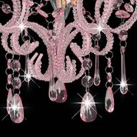 VidaXL Plafondlamp met kralen rond e14 roze - thumbnail