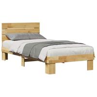 Bedframe hoofdeinde zonder matras 90x190 cm massief hout eiken - thumbnail