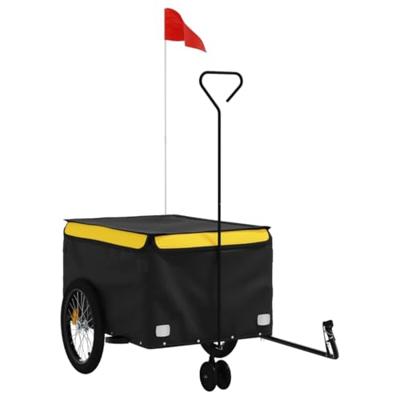 VidaXL Fietstrailer 45 kg ijzer zwart en geel
