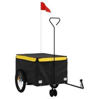 VidaXL Fietstrailer 45 kg ijzer zwart en geel - thumbnail