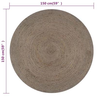 VidaXL Vloerkleed handgemaakt rond 150 cm jute grijs