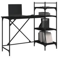 Computerbureau met schappen 120x47x109 cm zwart - thumbnail