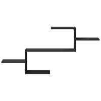 Wandschap 104x15x49 cm bewerkt hout zwart - thumbnail