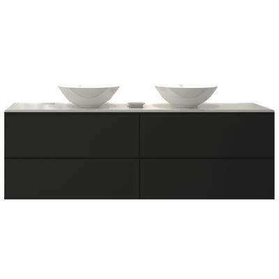Badkamermeubelset Gliss Zeus 200 cm Mat Zwart Met Waskom