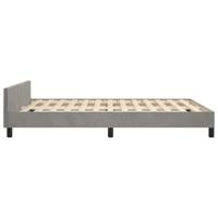 Bedframe zonder matras 140x200 cm fluweel lichtgrijs - thumbnail