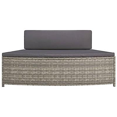 Spa-bankjes met kussens 2 st poly rattan grijs - thumbnail