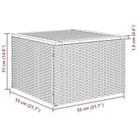 Tuinbankenset met opslag 7 pcs Zwart en Crème poly rattan - thumbnail