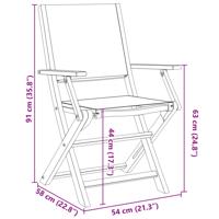 3-delige Bistroset stof en massief hout beige - thumbnail