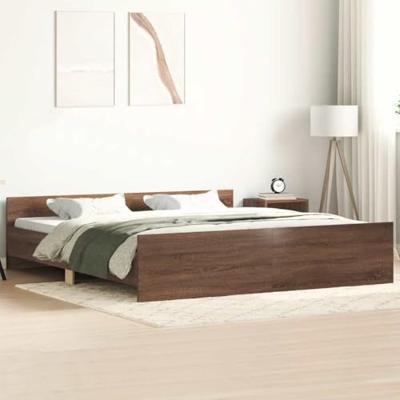 Bedframe hoofd- en voeteneinde bruin eikenkleur 160x200 cm