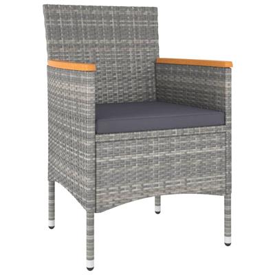5-delige Tuinset poly rattan en gehard glas grijs - thumbnail