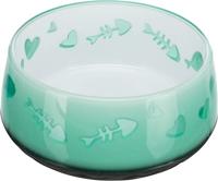 TRIXIE VOERBAK / WATERBAK VIS / HART KUNSTSTOF / RUBBERRING ASSORTI 12 CM 300 ML 4 ST - thumbnail