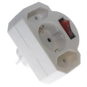 Enzo Stekeradapter 2xeuro/1x RA plus schakelaar 6140895 Enzo Stekeradapter 2xeuro/1x RA plus schakelaar 6140895