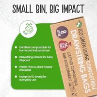Eco Green Living Composteerbare afvalzakken 8 liter - met trekkoord - 25 stuks - thumbnail