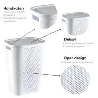Curver Infinity Recycled Wasmand met deksel - 60L - 2 stuks - Wit - thumbnail