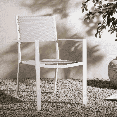 Nohr Tuinstoel 'Lasheka' kleur Wit/Grijs