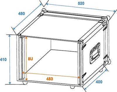 Roadinger Effect Rack CO DD 19 inch flightcase 8HE 380mm diep - thumbnail