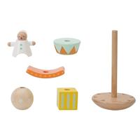 Classic World world houten stapel en balansspel clown, 6dlg. - thumbnail