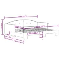 Slaapbank met onderschuifbed 90x190 cm fluweel lichtgrijs - thumbnail