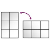 VidaXL Wandspiegel 60x40 cm metaal zwart - thumbnail