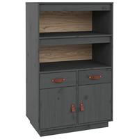 Hoge kast 67x40x108,5 cm massief grenenhout grijs - thumbnail