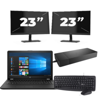 HP Laptop 15-BW000 - AMD A6-9220 - 15 inch - 8GB RAM - 256GB SSD - Windows 10 Home + 2x 23 inch Monitor - thumbnail