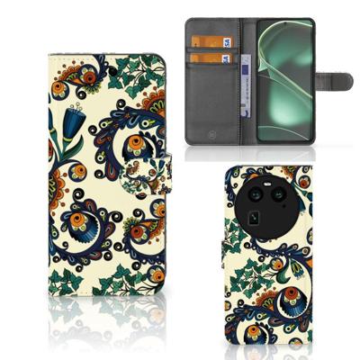 Wallet Case OPPO Find X6 Barok Flower Wallet Case OPPO Find X6 Barok Flower