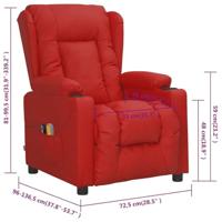 Massagestoel elektrisch kunstleer wijnrood - thumbnail