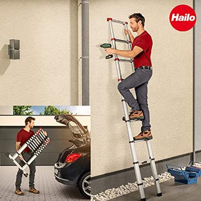 Hailo t80 aluminium telescoopladder 11 treden + stabilisatiebalk 103-322 cm